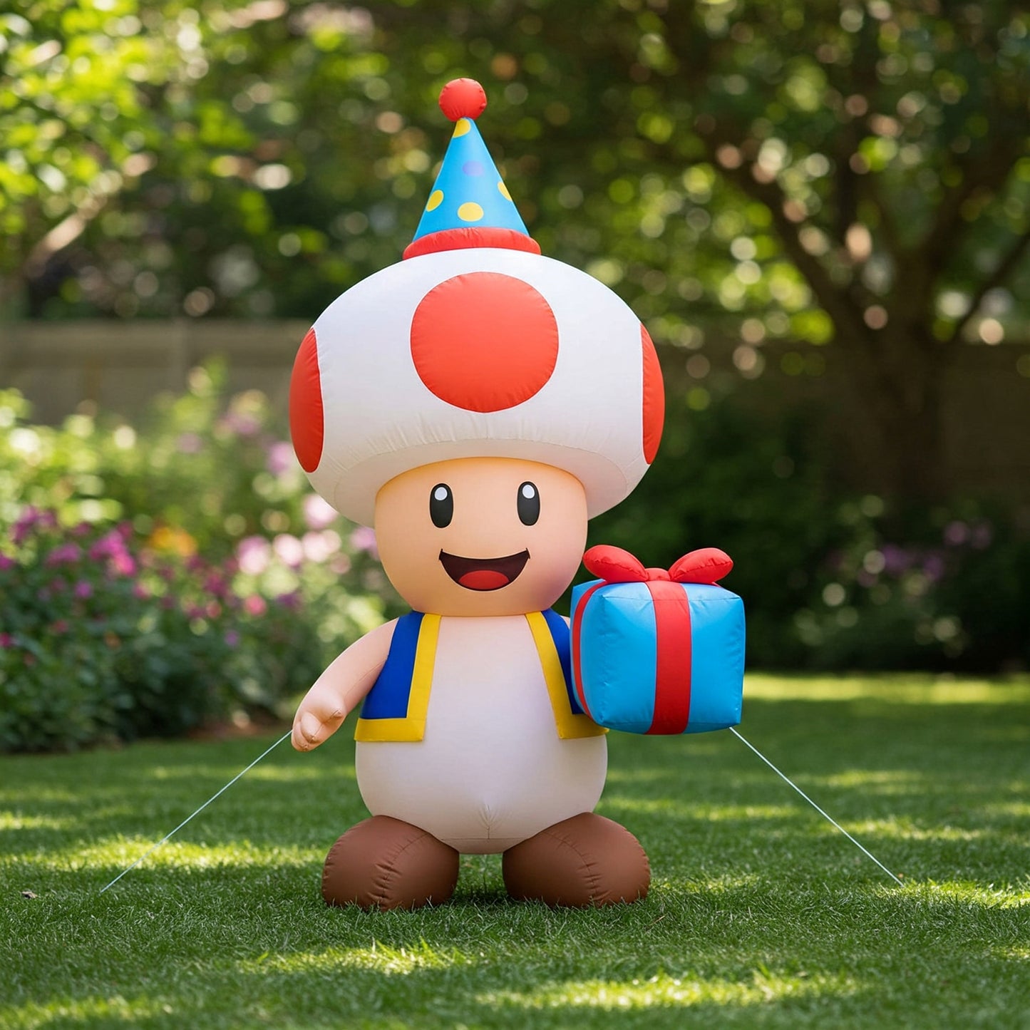 Super Mario bros Toad 4 Foot Yard Inflatable Blow Up Birthday Party Gift