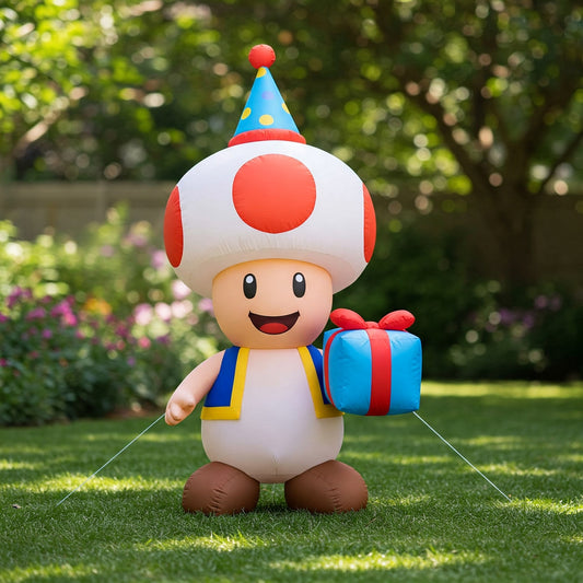 Super Mario bros Toad 4 Foot Yard Inflatable Blow Up Birthday Party Gift