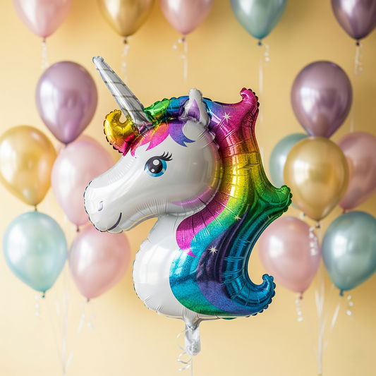 Magical Unicorn Face 4 Foot Foil Balloon Birthday Party Gift