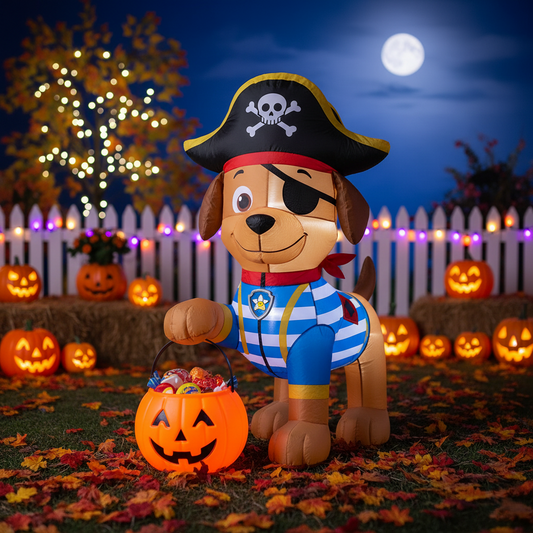 Paw Patrol Zuma Pup Dog Pirate Costume 4 Foot Yard Inflatable Blow Up Halloween Party Gift